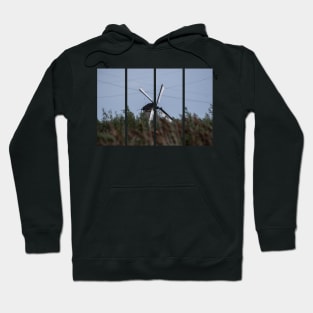 Wonderful landscapes in the Netherlands. Historic dutch windmills in Kinderdijk in a cloudy autumn day. Unesco site. Natural view from distance. Hoodie